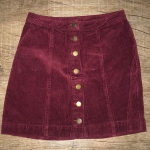 button up corduroy skirt